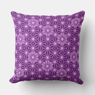 Japanese Asanoha pattern - amethyst purple Cushion