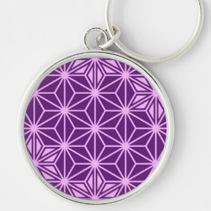 Japanese Asanoha pattern - amethyst purple Key Ring