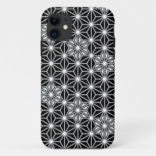 Japanese Asanoha pattern - black and white iPhone 11 Case