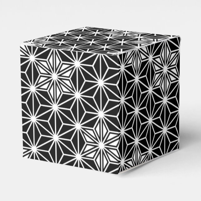 Japanese Asanoha pattern - black and white Favour Box (Front Side)