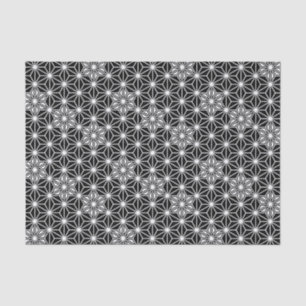 Japanese Asanoha pattern - black and white Tissue Paper