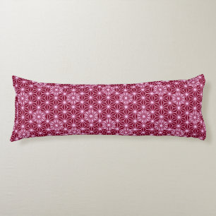 Japanese Asanoha pattern - burgundy Body Cushion
