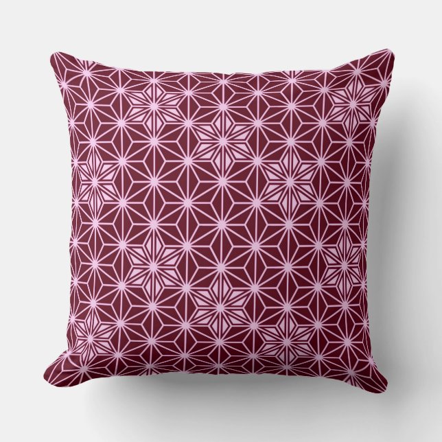 Japanese Asanoha pattern - burgundy Cushion (Front)