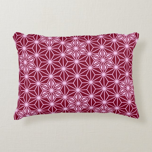 Japanese Asanoha pattern - burgundy Decorative Cushion (Front)