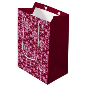 Japanese Asanoha pattern - burgundy Medium Gift Bag