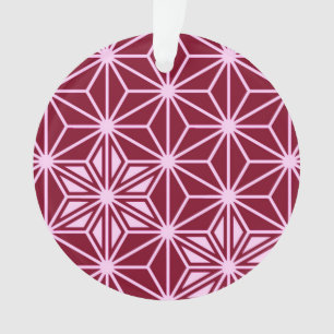 Japanese Asanoha pattern - burgundy Ornament