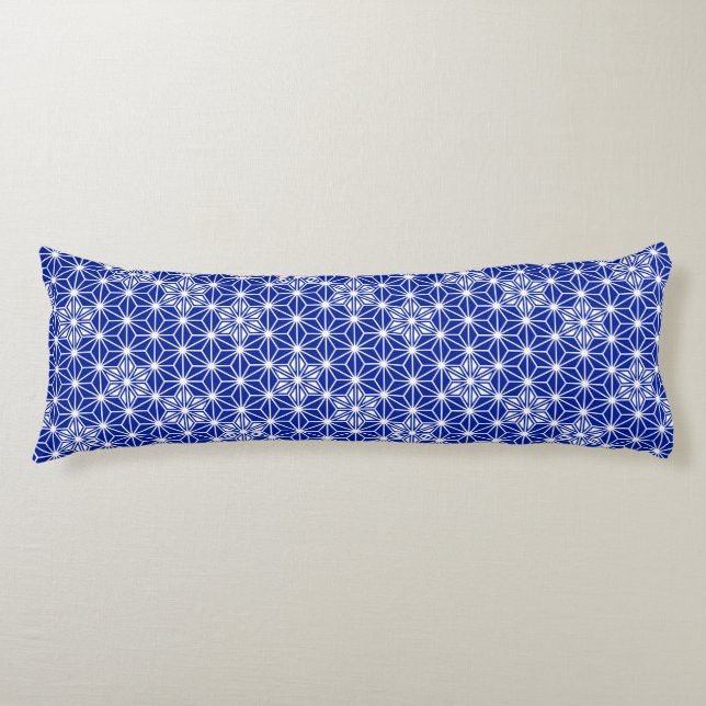 Japanese Asanoha pattern - cobalt blue Body Cushion (Front)