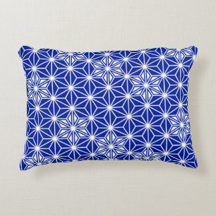 Japanese Asanoha pattern - cobalt blue Decorative Cushion