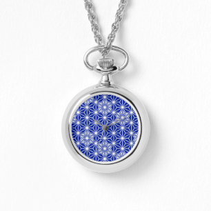Japanese Asanoha pattern - cobalt blue Watch