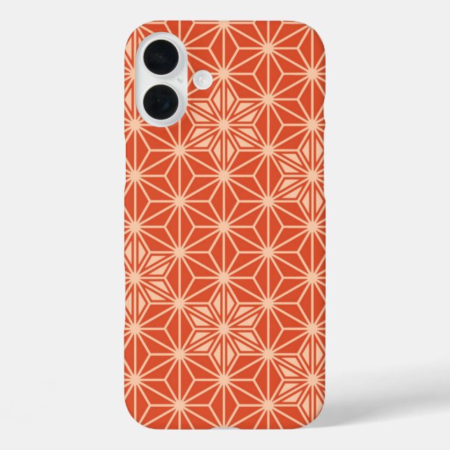 Japanese Asanoha pattern - coral orange Case-Mate iPhone Case (Back)