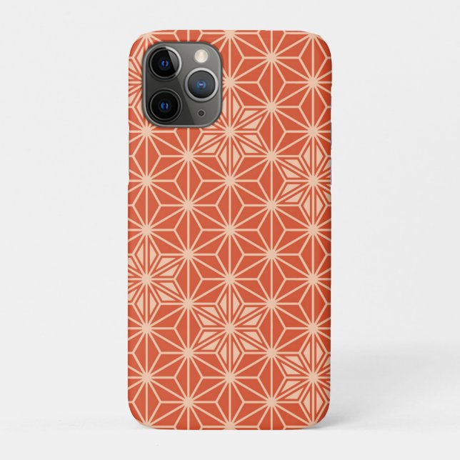 Japanese Asanoha pattern - coral orange Case-Mate iPhone Case (Back)