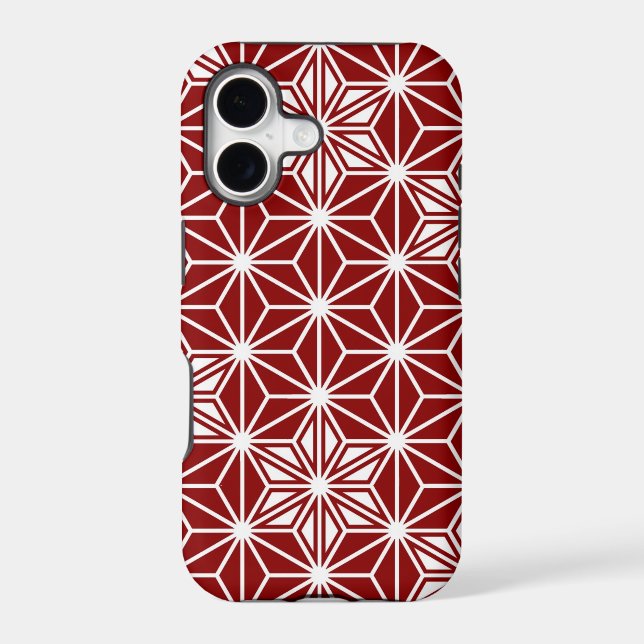 Japanese Asanoha pattern - dark red (Back)