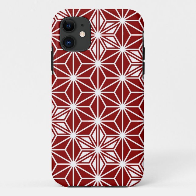 Japanese Asanoha pattern - dark red Case-Mate iPhone Case (Back)