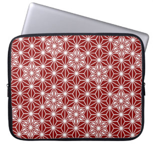 Japanese Asanoha pattern - dark red Laptop Sleeve