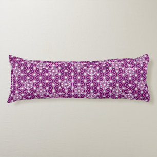 Japanese Asanoha pattern - eggplant purple Body Cushion