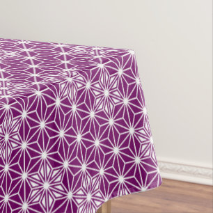 Japanese Asanoha pattern - eggplant purple Tablecloth