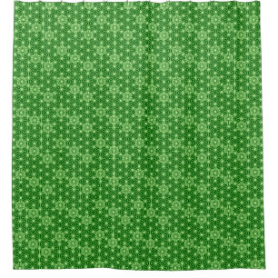 Japanese Asanoha Pattern, Emerald and Lime Green Shower Curtain