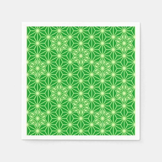 Japanese Asanoha pattern - emerald green Napkin (Front)