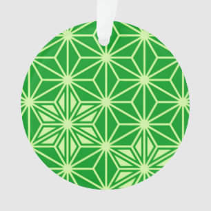 Japanese Asanoha pattern - emerald green Ornament