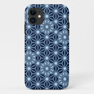 Japanese Asanoha pattern - indigo blue iPhone 11 Case