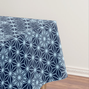 Japanese Asanoha pattern - Indigo Blue Tablecloth