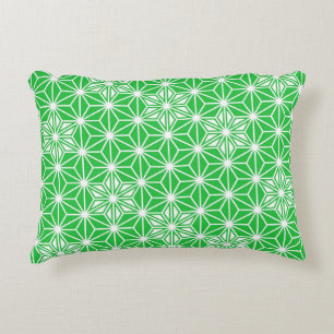 Japanese Asanoha pattern - jade green Decorative Cushion