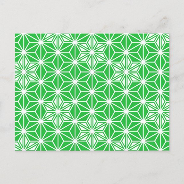 Japanese Asanoha pattern - jade green Postcard (Front)