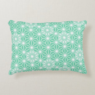 Japanese Asanoha pattern - light aqua Decorative Cushion