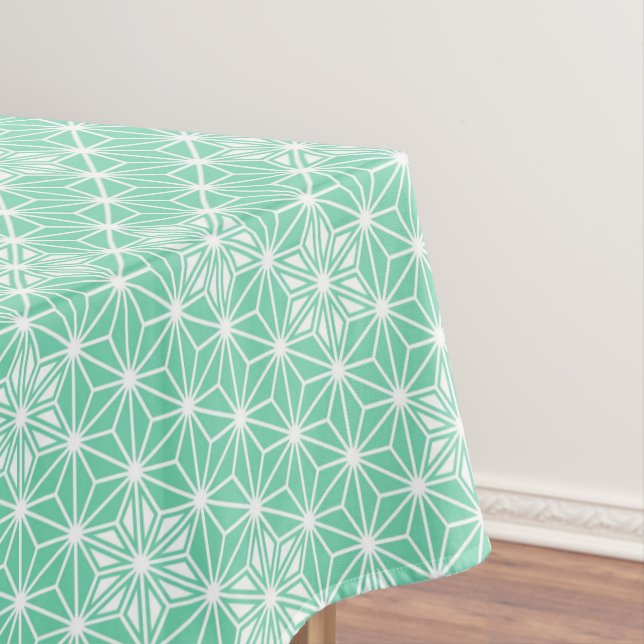 Japanese Asanoha pattern - light aqua Tablecloth (In Situ)