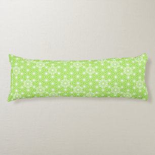 Japanese Asanoha pattern - light lime green Body Cushion