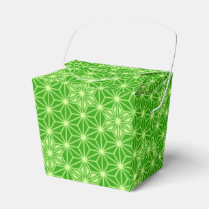 Japanese Asanoha pattern - lime green Favour Box
