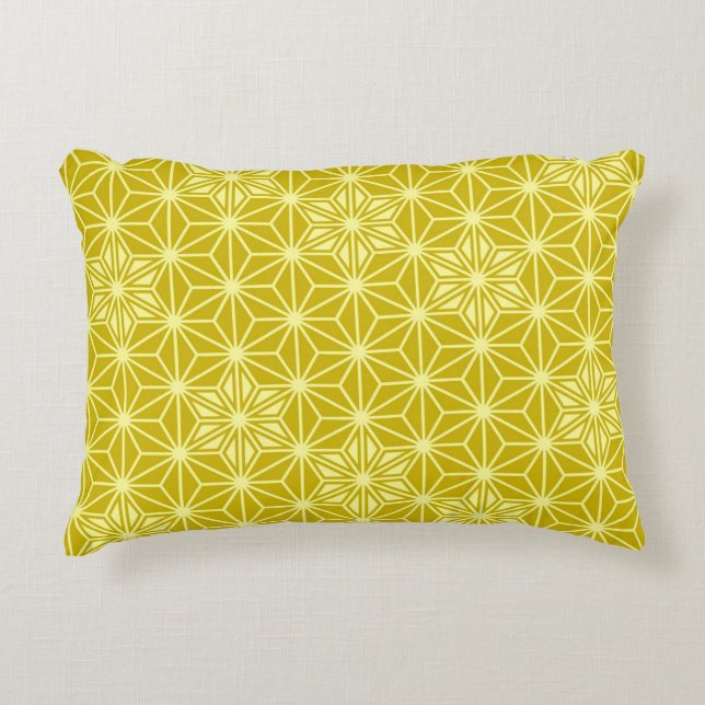 Japanese Asanoha pattern - mustard gold Decorative Cushion (Front)
