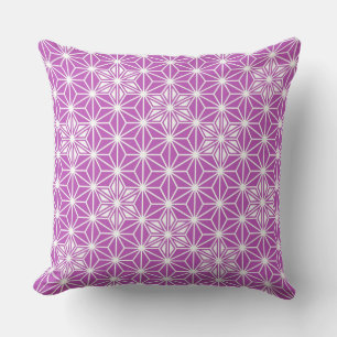 Japanese Asanoha pattern - orchid Cushion