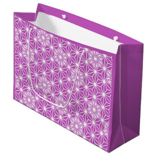 Japanese Asanoha pattern - orchid Large Gift Bag