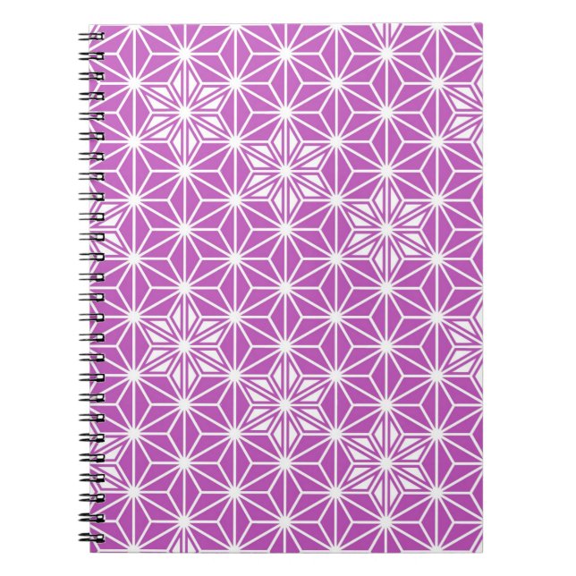 Japanese Asanoha pattern - orchid Notebook (Front)
