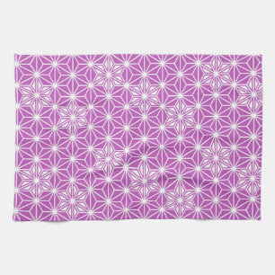 Japanese Asanoha pattern - orchid Tea Towel