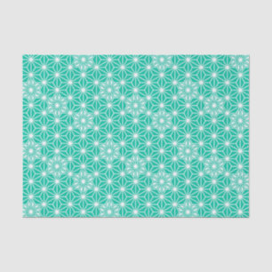 Japanese Asanoha pattern - peacock blue Tissue Paper