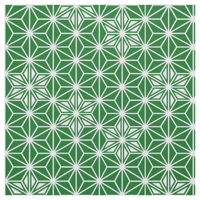 Japanese Asanoha pattern - pine green Fabric (Swatch)