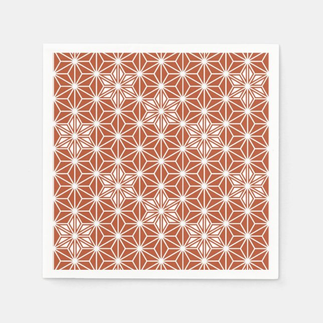 Japanese Asanoha pattern - terracotta Napkin (Front)