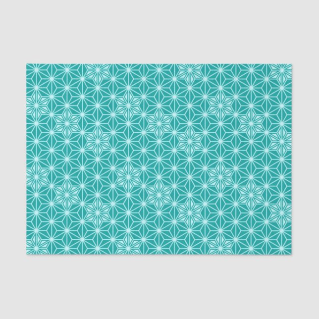 Japanese Asanoha pattern - turquoise Tissue Paper (Front)