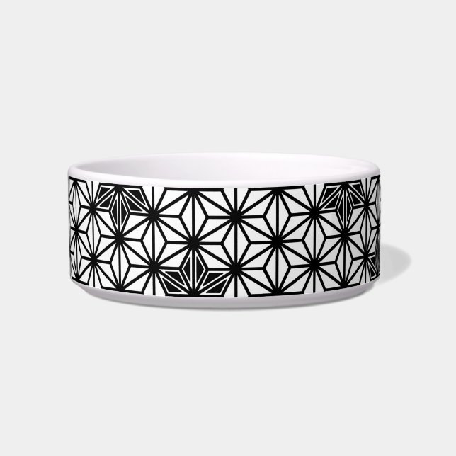 Japanese Asanoha pattern - white and black Bowl (Left)