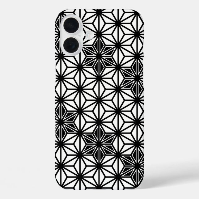 Japanese Asanoha pattern - white and black Case-Mate iPhone Case (Back)