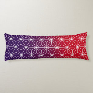 Japanese Asanoha Red & Purple Body Cushion