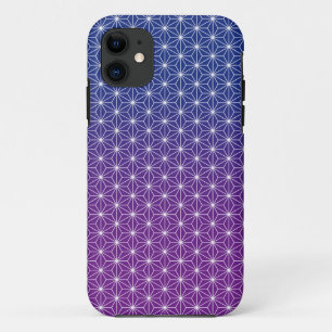 Japanese Asanoha Traditional Print Blue & Purple iPhone 11 Case