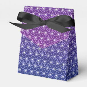 Japanese Asanoha Traditional Print Blue & Purple Favour Box