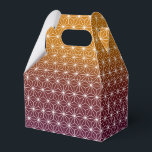 Japanese Asanoha Traditional Print Burgundy & Gold Favour Box<br><div class="desc">Asanoha is a traditional japanese pattern based on the star shaped leaves of a hardy plant which represents vitality and growth. This pattern has long been popular on kimonos and articles for kids and babies as it is believed to bring growth and vigour.</div>