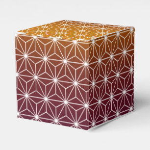 Japanese Asanoha Traditional Print Burgundy & Gold Favour Box