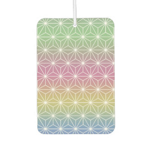 Japanese Asanoha Traditional Print Pastel Rainbow Car Air Freshener