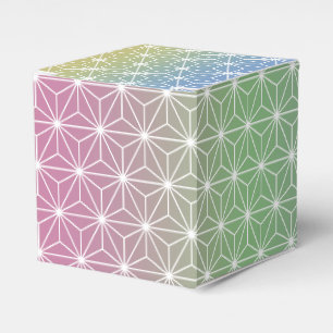 Japanese Asanoha Traditional Print Pastel Rainbow Favour Box
