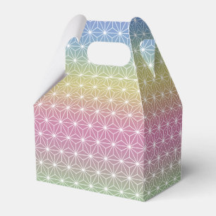 Japanese Asanoha Traditional Print Pastel Rainbow Favour Box